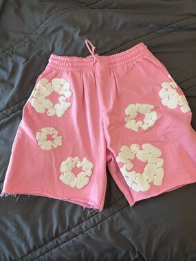 Denim tears Pink Floral Appliqué Drawstring Shorts